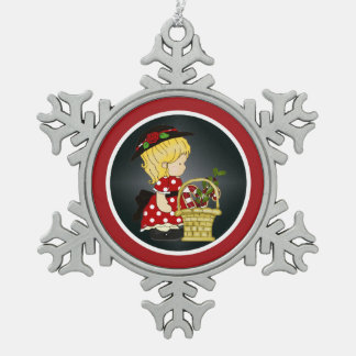 Annabelle's Christmas Basket d3 Snowflake Ornament