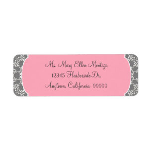 AnnaLiese Damask - Pink and Grey Matching  Labels