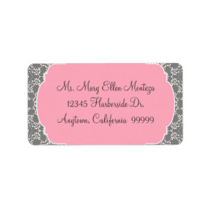 AnnaLiese Damask - Pink and Grey Matching Labels
