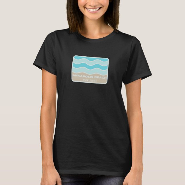 Annapolis Beach Maryland Waves Vacation Souvenir T-Shirt (Front)
