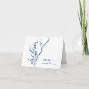 Annapolis Chesapeake Bay Map Wedding Personalised Thank You Card