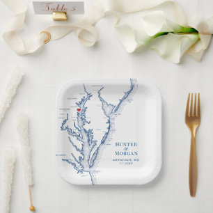 Annapolis Chesapeake Bay Wedding Engagement Party Paper Plate