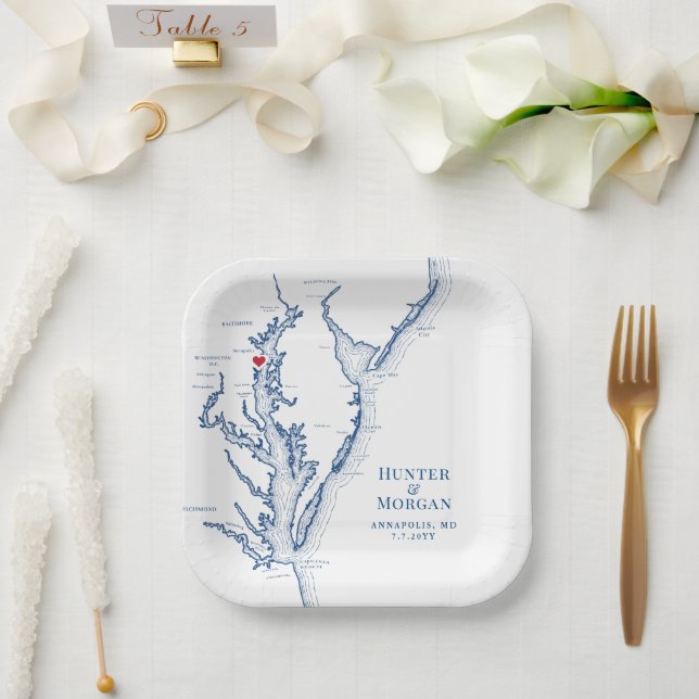 Annapolis Chesapeake Bay Wedding Engagement Party Paper Plate (Wedding)