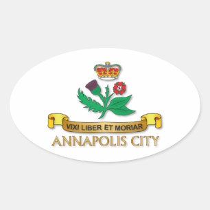 Annapolis City flag Oval Sticker