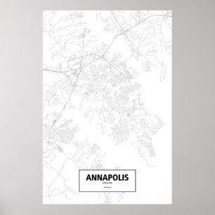 Annapolis, Maryland (black on white) Poster