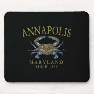 Annapolis Maryland Blue Crab Since 1649 Arched Oli Mouse Mat