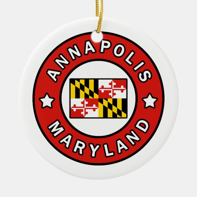 Annapolis Maryland Ceramic Tree Decoration (Front)