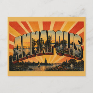 Annapolis Maryland Chesapeake Bay Gardens Art Postcard