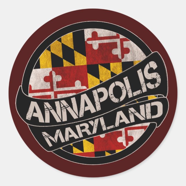 Annapolis Maryland flag grunge stickers (Front)