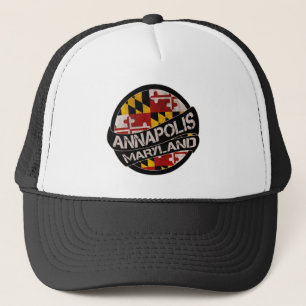 Annapolis Maryland flag grunge trucker hat