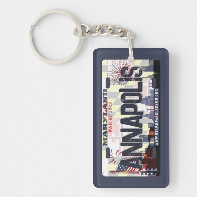 Annapolis Maryland flag license plate keychain (Front)