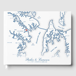 Annapolis Maryland Map Destination Wedding Guest Book
