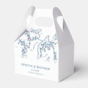 Annapolis Maryland Map Elegant Wedding Favour Box