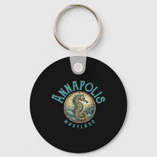 Annapolis Maryland Nautical Seahorse Design  Key Ring