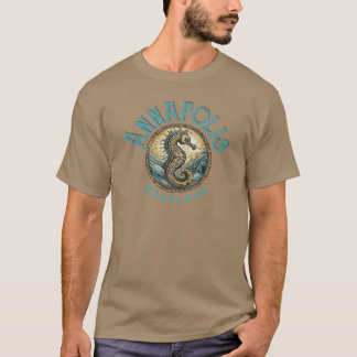 Annapolis Maryland Nautical Seahorse Design T-Shirt
