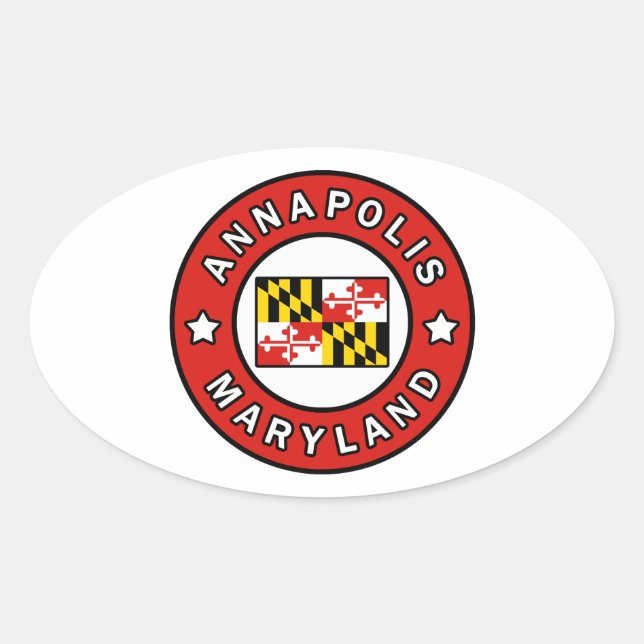 Annapolis Maryland Oval Sticker (Front)