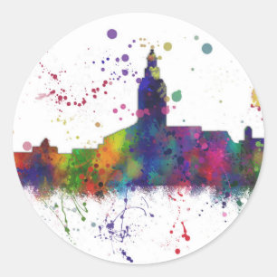 ANNAPOLIS MARYLAND SKYLINE - Round stickers