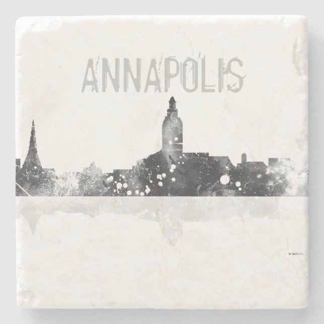 ANNAPOLIS MARYLAND SKYLINE - Stone drinks coaster (Front)