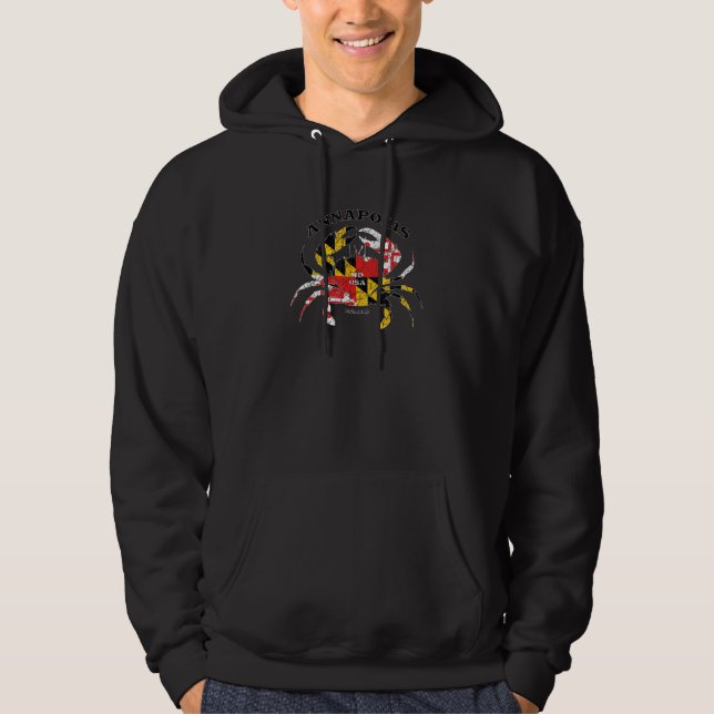 Annapolis Maryland State Flag Crab Pride Baltimore Hoodie (Front)