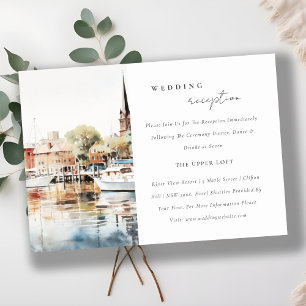 Annapolis Maryland Watercolor Wedding Reception Enclosure Card