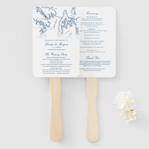 Annapolis Maryland Wedding Program Elegant Wedding Hand Fan