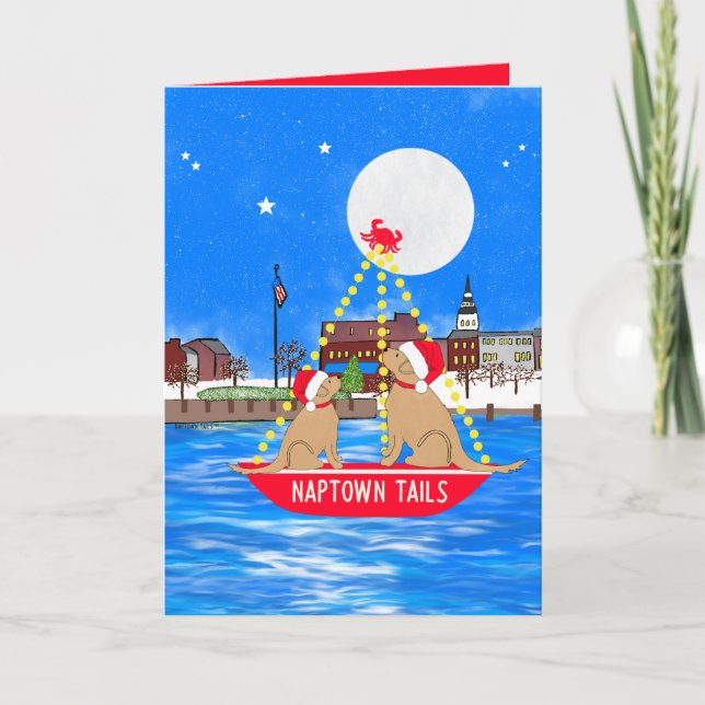 Annapolis Parade of Lights Dogs Christmas Card (Front)
