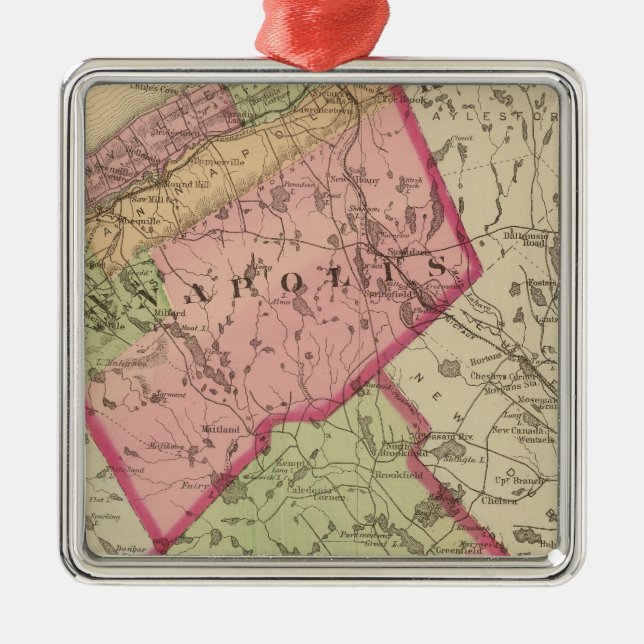 Annapolis, Queens counties, NS Metal Tree Decoration (Front)