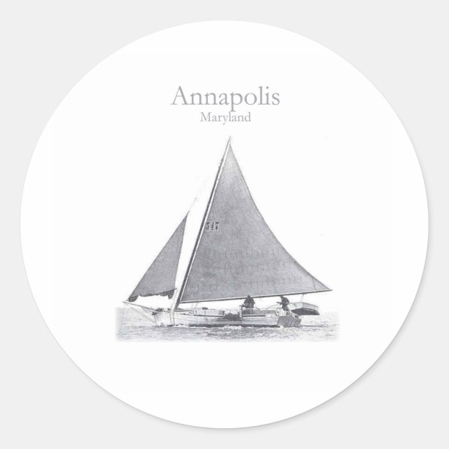Annapolis Skipjack Classic Round Sticker (Front)