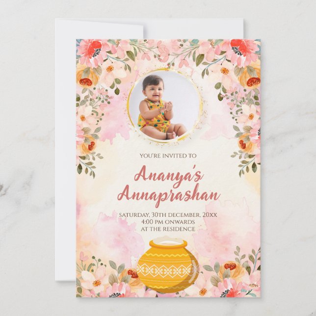 Annaprasanna invites Weaning ceremony invite (Front)