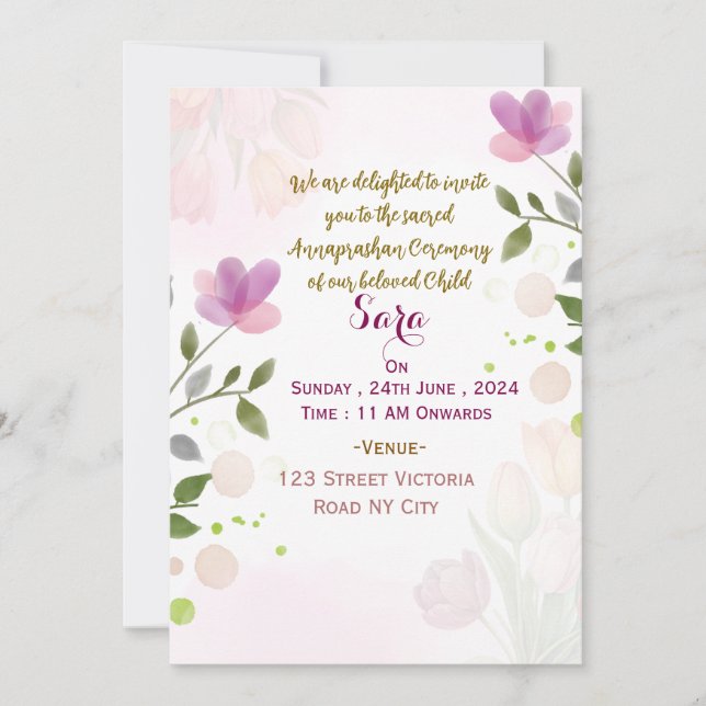 Annaprashan Ceremony Invitations  (Front)