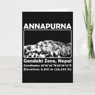 Annapurna Mif Nepal Mountain Climbing Trekking Card
