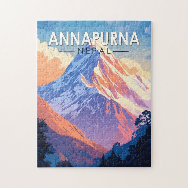 Annapurna Nepal Travel Art Vintage Jigsaw Puzzle (Vertical)