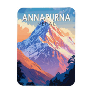 Annapurna Nepal Travel Art Vintage Magnet