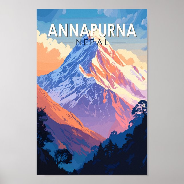 Annapurna Nepal Travel Art Vintage Poster (Front)