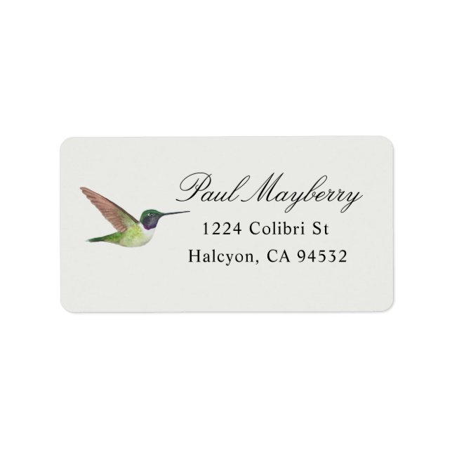 Anna's Hummingbird Address Label (Front)
