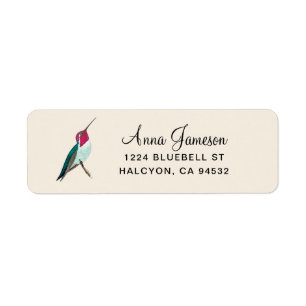 Anna's Hummingbird Address Label
