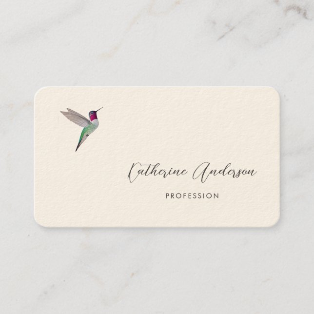 Anna's Hummingbird  Business Card (Front)