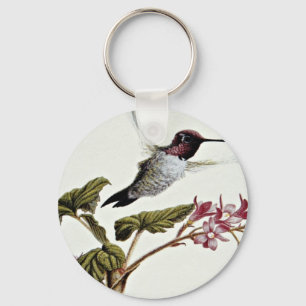 Anna's hummingbird flowers key ring