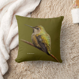Anna's Hummingbird on Scarlet Trumpetvine Cushion