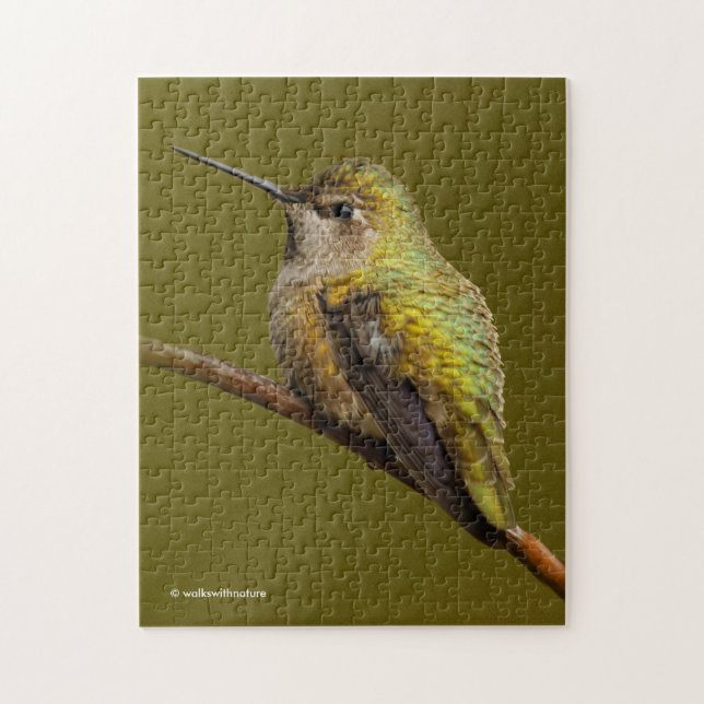 Anna's Hummingbird on the Scarlet Trumpetvine Jigsaw Puzzle (Vertical)