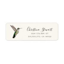 Anna's Hummingbird Return Address Label