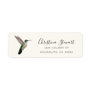 Anna's Hummingbird Return Address Label