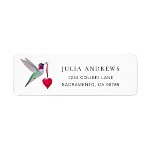 Anna's Hummingbird Return Address Label