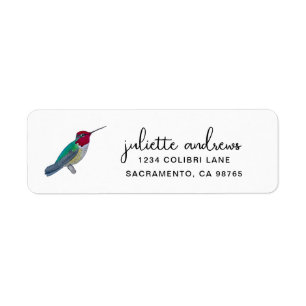 Anna's Hummingbird  Return Address Label