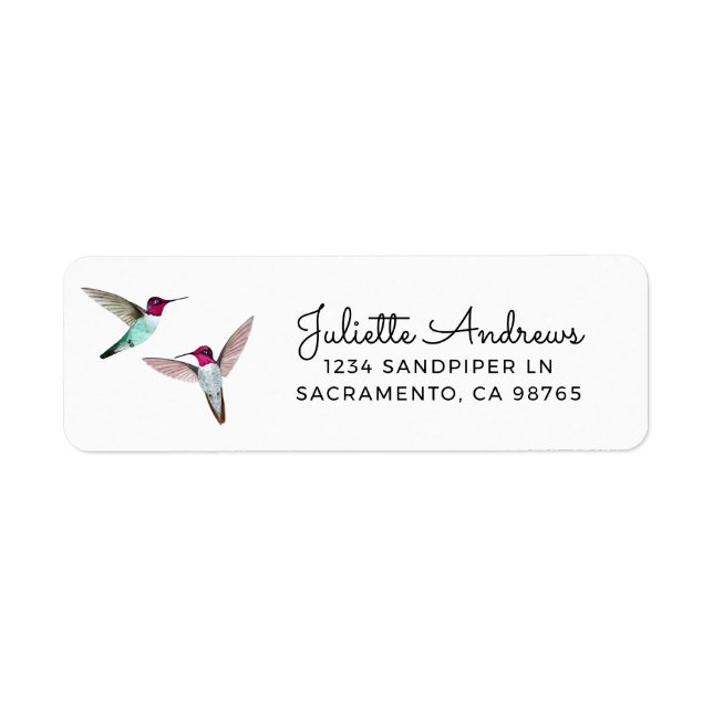 Anna's Hummingbird Return Label (Front)