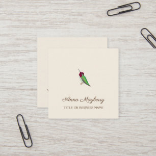 Anna's Hummingbird Square Business Card