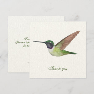 Anna's Hummingbird Thank You Card