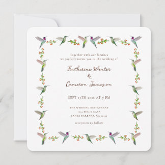 Anna's Hummingbird Wedding Invitation