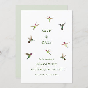 Anna's Hummingbird Wedding Save the Date Invitation