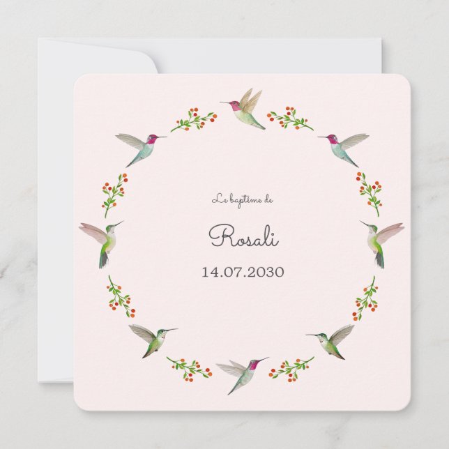 Anna's Hummingbirds Baptism with photo (Front)